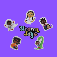 Load image into Gallery viewer, Brown Joy Die Cut Sticker Set
