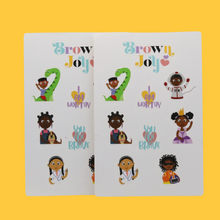 Load image into Gallery viewer, Brown Joy Sticker Sheets Bundle Set
